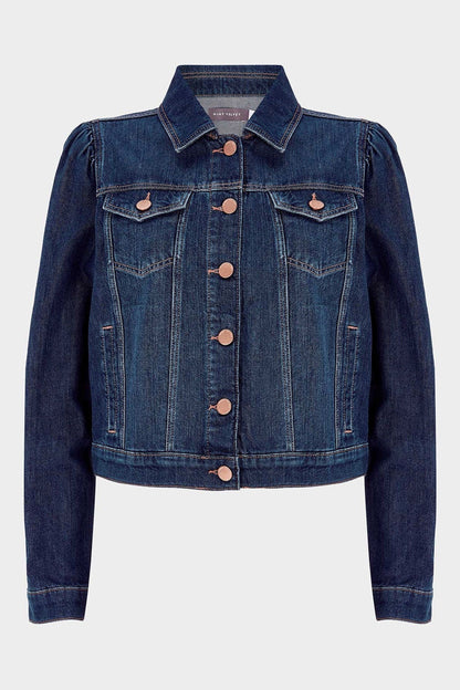 Mint Velvet Blue Puff Sleeve Denim Jacket
